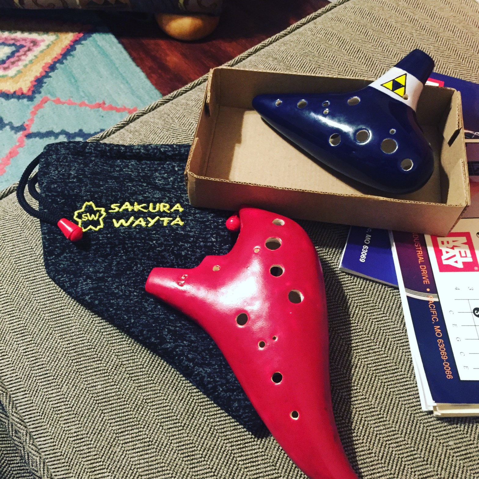 Two 12-hole ocarinas